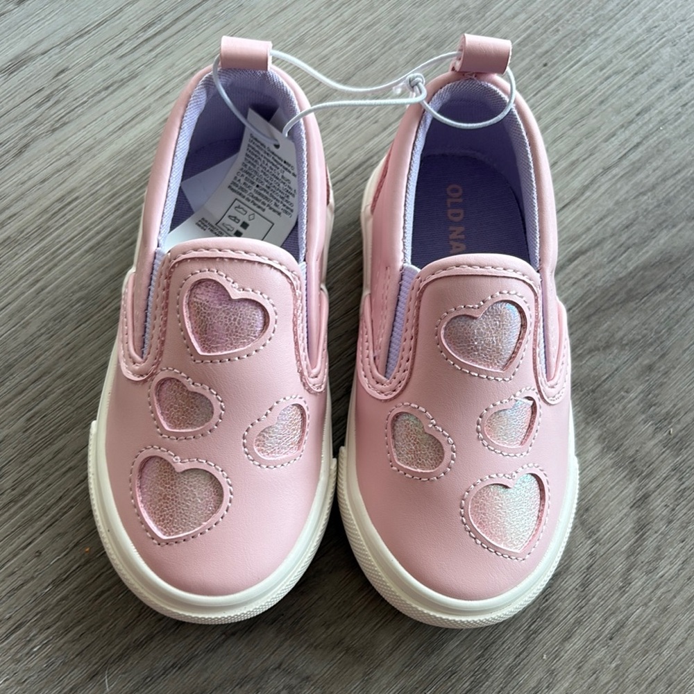 Old Navy Pink Heart Slip-On Sneakers